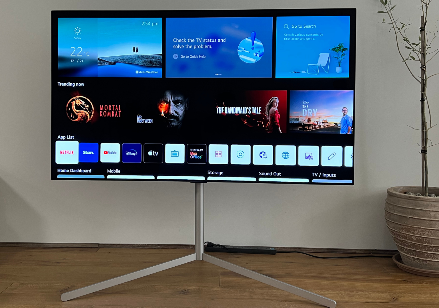 LG GX OLED Evo TV on the LG Gallery Stand