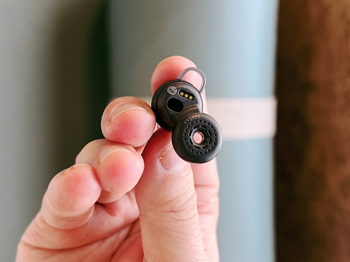 Close up view of the Sony LinkBuds headphones