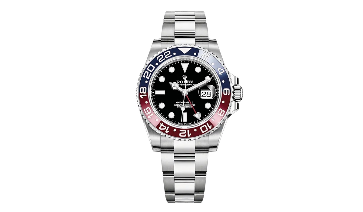 Rolex GMT Master II Pepsi Dial watch on a white background