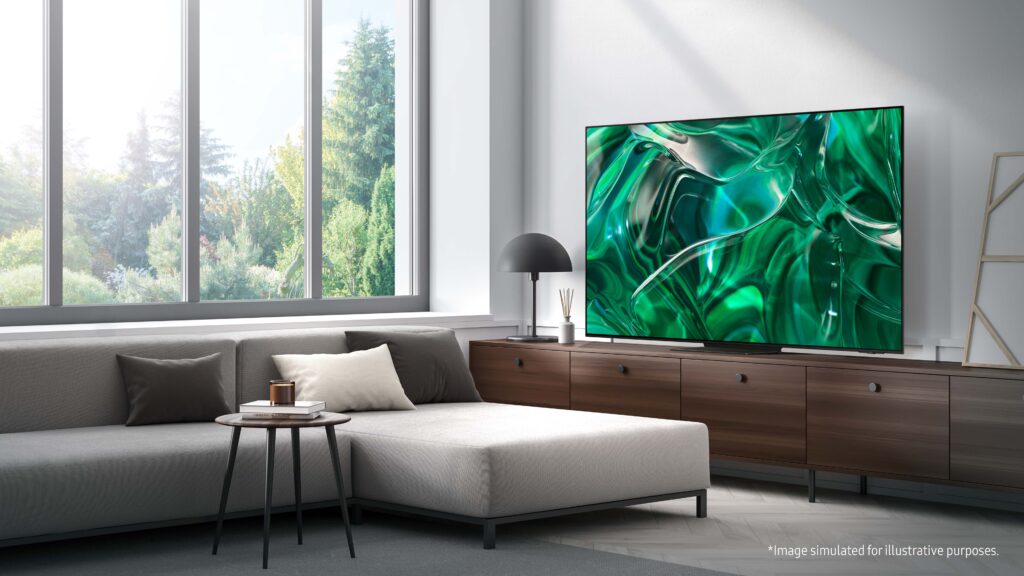 A Samsung OLED in a living room space.